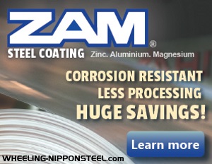 ZAM coated steel from WHEELING-NIPPON STEEL: corrosion resistant, less processing, huge savings.